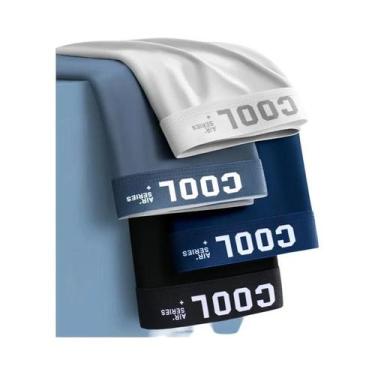 Imagem de Cuecas Boxer Masculinas plus Size L-6XL De Seda Gelada, Kit Com 4 Peça