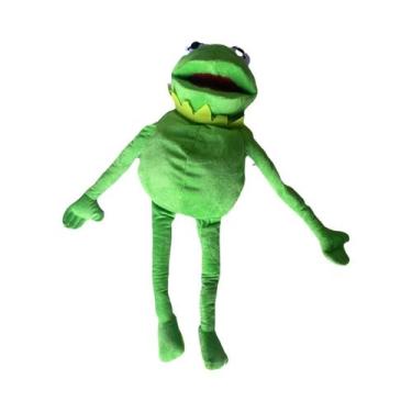 Imagem de Boneco De Pelúcia Engraçado Do Sapo Kermit, Fantoches De Mão, Brinqued