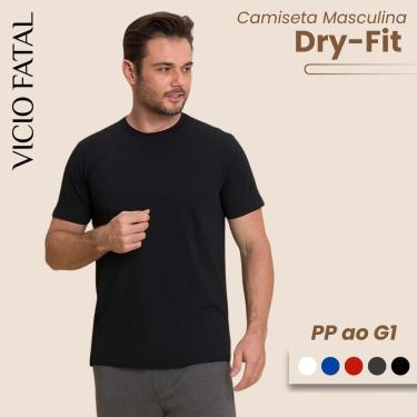 Imagem de Camiseta Masculina Dry UV 100 Manga Curta Lisa com Elastano Malha Visco Lycra Academia Treino-Masculino