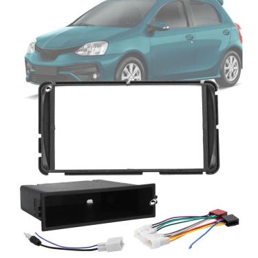 Imagem de MOLDURA DE PAINEL 1 E 2 DIN PARA CD DVD 2 DIN + CHICOTE DE LIGAÇÃO + CHICOTE ADAPTADOR DE ANTENA TOYOTA ETIOS 2012 até 2021
