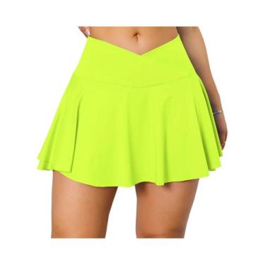 Imagem de Saia Plissada Feminina Para Tênis Com Bolsos, Elástico Cruzado, Saia-C