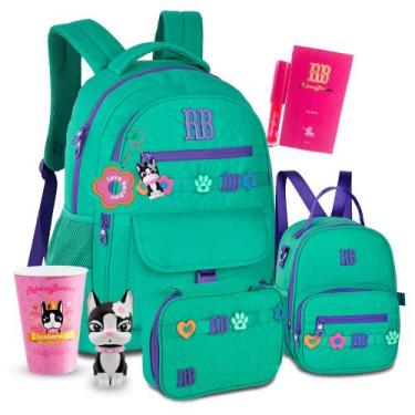 Imagem de Kit Mochila Rebecca Bonbon Estojo Lancheira Florzinha Costas, Rb26235 