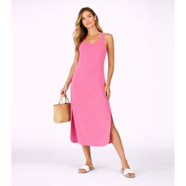 Imagem de Vestido Feminino Regata Midi Com Fenda Good Bless Rosa, GG, Rosa