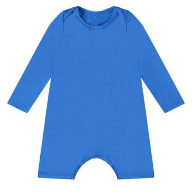 Imagem de Macacão Bebe Praia Piscina Com Proteção Uv 50+ - Bb3, G, Azul, Royal