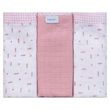 Imagem de Pano de boca quadriculado baby joy classicos liso c/bordado e picueta 