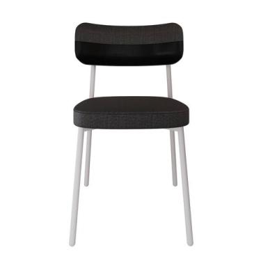 Imagem de Cadeira Alloa Fixa com 4 Pés 50 x 44,7 x 83,8 cm com 1 Unidade Preto -