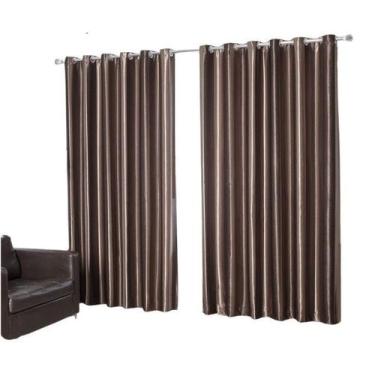 Imagem de Cortina Blecaute Listrada Suede 3,00x2,50 Chocolate - Sultan