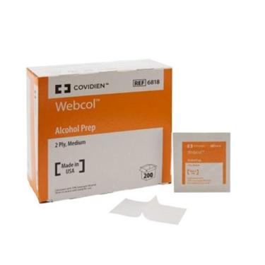 Imagem de Almofadas Pré-saturadas com Álcool COVIDIEN 3x3 cm 2 Camadas - Webcol