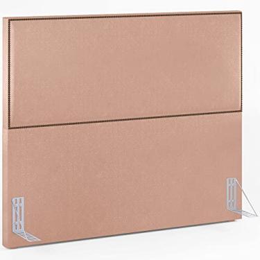 Imagem de Cabeceira Cama Box Casal Com Tachas 140 cm Vicenza L02 Linho Rosê - Lyam Decor
