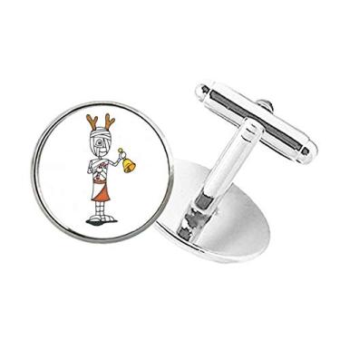 Imagem de DIYthinker Abotoaduras Mummy Antlers Horus Bell Muleta de Botão Redondo