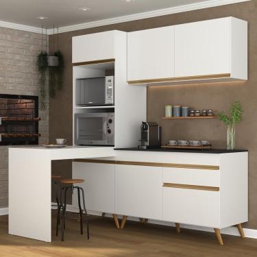 Imagem de Cozinha Compacta 4 peças c/ Armário e Balcão MP3701 Veneza GW Multimóveis Branca