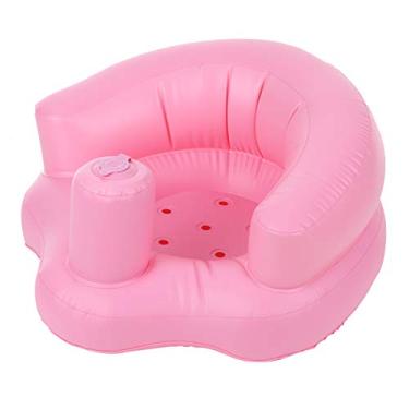 Imagem de Sangmei Cadeira inflável para bebê sofá infantil portátil assento de treinamento de segurança Carrinho para brincar no chão de banho praia ao lado da piscina em PVC rosa