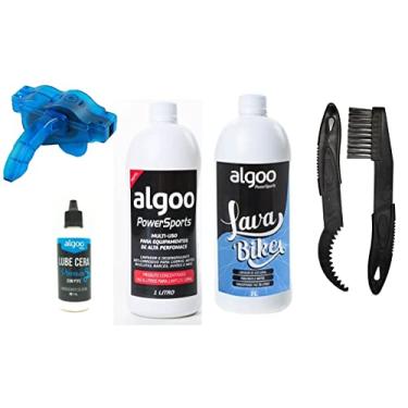 Imagem de Kit Limpeza Bike Desengraxante 1L Com Escovas K7 Mais Limpador Corrente Óleo Cera 60ml Com Shampoo 1 L