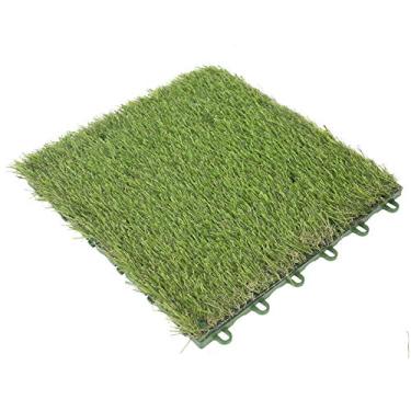 Imagem de Tapete de grama, grama artificial impermeável 3 cm gramado tapete artificial resistente ao desgaste para decoração de interiores para pátio para varandas