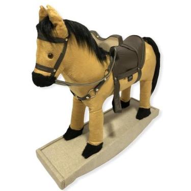 Imagem de Cavalo Cavalinho Brinquedo Balanco Super Luxo Cabeça Flex - Kvalinho