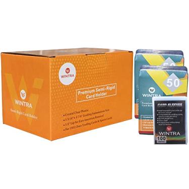 Imagem de WINTRA Porta-cartão semi-rígido de 100 unidades, com 100 unidades, protetores de cartão de qualidade para envio de cartão