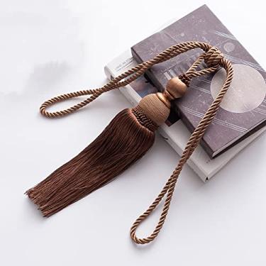 Imagem de Suportes de cortina de amarração de cortina Correia de cortina com franjas de janela Correia de cortina de gancho simples, T7,4 pcs