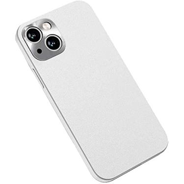 Imagem de KANUZ Capa de telefone fina, para Apple iPhone 13 Mini (2021) 5,4 polegadas couro à prova de choque capa protetora de corpo inteiro [proteção de tela e câmera] (Cor: branco)