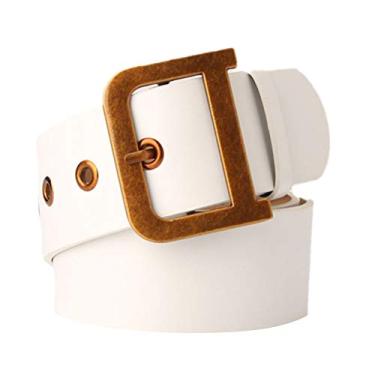 Imagem de 1 Unidade Cinto De Calças Cinto Feminino Cinto Elástico Cinto De Couro Pu Cinto De Saia Cintos De Cintura Para Mulheres Para Vestidos Branco Metal Senhorita Cintura Alta