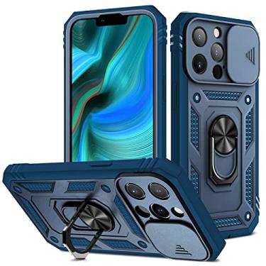 Imagem de Estojo anti-riscos Galaxia Samsung compatível A32-5G Caso com lente Protectionfull Body Hard Slim 3 em 1 caso de proteção, com caixa de suporte de giro magnético Capa de celular (Color : Midnight Blu