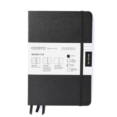 Imagem de Caderneta Ciceros Clássica Miolo Tri 14X21 Preta, Cicero