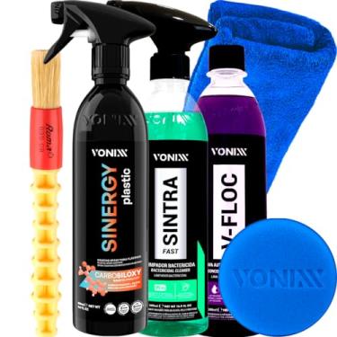 Imagem de Kit Sinergy Plastic Coating Para Plástico Painel Shampoo V-floc Sintra fast Vonixx