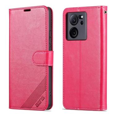 Imagem de Capa para celular, compatível com Xiaomi Redmi K60 Ultra Wallet Style Phone Case Flip Leather Phone Case à prova de choque compatível com Xiaomi Redmi K60 Ultra Phone Case (Cor: rosa vermelho)