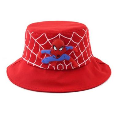 Imagem de Boné Bucket Infantil Homem Aranha Spider Man 3 A 8 Anos Vermelho - Bul