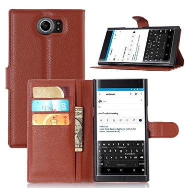 Imagem de Manyip Capa de livro para Blackberry PRIV, macio PU Leather couro com Flip Cover, fecho magnético, função de suporte, carteira case com tampa para cartões