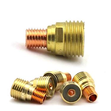 Imagem de WeldingCity Corpo de pinça de lente a gás 45V43 (1/16") para tocha de soldagem TIG série 9, 20 e 25 em Lincoln Miller ESAB Weldcraft CK Everlast