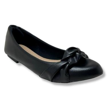 Imagem de Sapatilha Feminina Bico Fino Preto com Detalhe em Nó