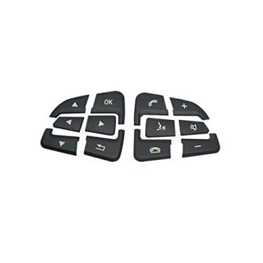 Imagem de Angelguoguo Adesivo de cobertura de botão de volante de carro adequado para Mercedes Benz A B CLA GLA GLE CLS CLS SLC SL Vito Class