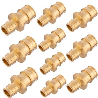 Imagem de GUOFIS Conexões de expansão PEX-A de 1/2 x 3/10.2 cm, acoplamento de latão F1960 Pex-a, acessórios de expansão PEX, acoplamento reto para tubos Pex A (pacote com 10)