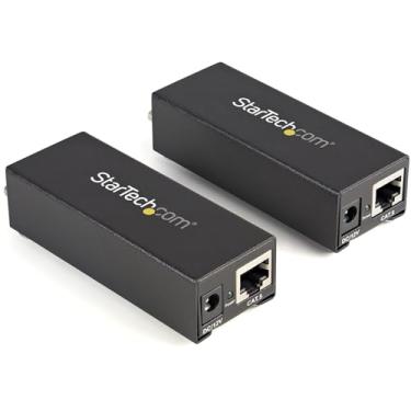 Imagem de StarTech. Com extensor VGA Over CAT5 – 80 m – 1 unidade local e 1 controle remoto – Kit extensor de vídeo VGA sobre Ethernet (ST121UTPEP) preto
