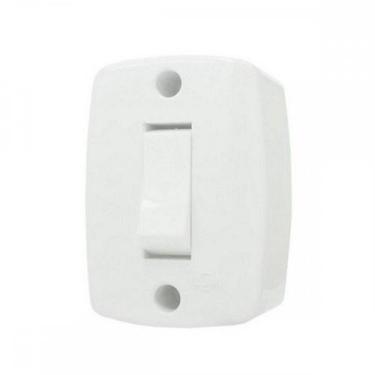 Imagem de Interruptor Externo Ilumi Retangular Branco 16553 ./ Kit Com 10 Peças,
