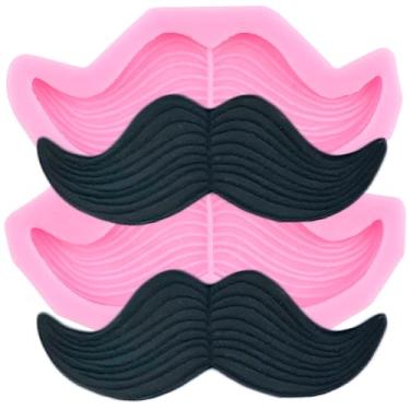 Imagem de YIHUOMOLDS Molde de silicone para bigode e barba fondant moldes de chocolate para festa de aniversário, enfeite de cupcake, decoração de bolo, pasta de goma, argila de polímero