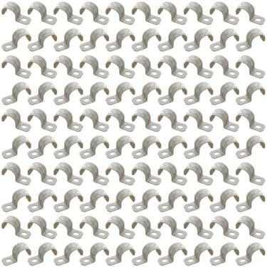 Imagem de HXH Braçadeira de conduíte RGD de furo único de aço zincado 100 peças, correia AC/MC de 1/2 polegada - Estrutura de aço galvanizado para montagem segura