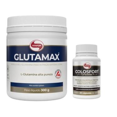 Imagem de Combo 1 Glutamina 300g Glutamax Alta Pureza Tecn. Japonesa e Colosfort Premium Colostrum Protein 30 Caps Vitafor