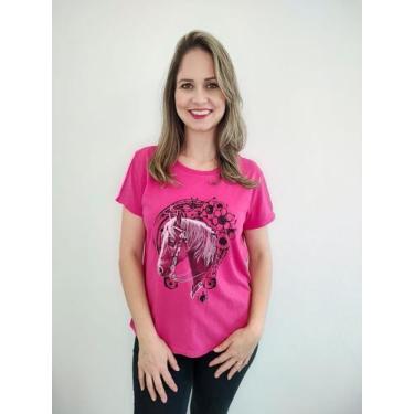 Imagem de T-shirt Feminina Estonada Rosa Pink - Sela Dourada, P