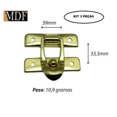 Imagem de Kit 3 Fecho Classico para Caixa Artesanato - ATACADÃO DO ARTESANATO MD