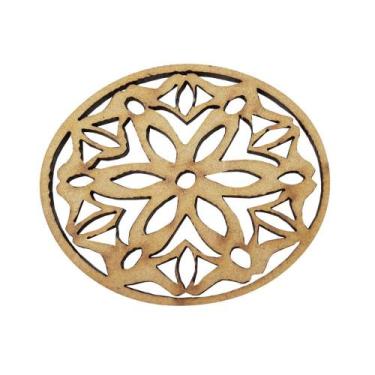 Imagem de Pacote 10 Aplique Mandala Modelo 28 5cm Mdf Madeira Cru - ATACADÃO DO 