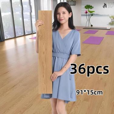 Imagem de 36 PÇS Piso Vinílico 5Autocolante Adesivo Madeira Régua Lavável Modern