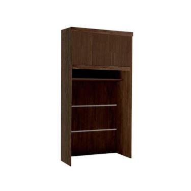 Imagem de Módulo de Quarto Solteiro Armário Ponte Aéreo Criative c/ 3 Portas Avelã - Bianchi