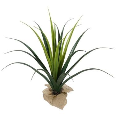 Imagem de Planta Artificial Bromélia Ananas, 108 cm, Verde, com Base em Juta, Decoração para Ambientes Internos