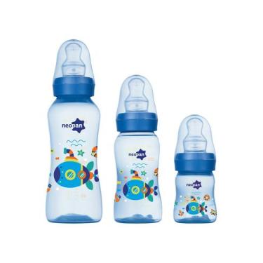 Imagem de Kit Mamadeira Criativa - 250/140/70ml Neopan - Neopan , azul
