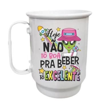 Imagem de Caneca Alumínio 500ml Hoje não tô boa pra beber tô excelente - LARANJA