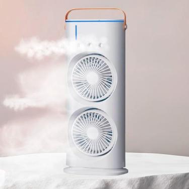 Imagem de Ventilador Usb Torre Duplo Potente Led Mesa Umidificador - CLIMATIZA
