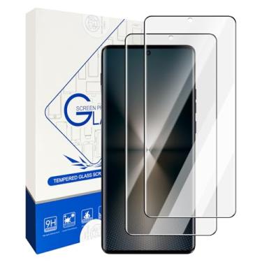 Imagem de NECARSIN Pacote com 2 protetores de tela para Motorola Moto Edge 50 Fusion, vidro temperado HD, cobertura total 3D, dureza 9H, antiarranhões, sem bolhas