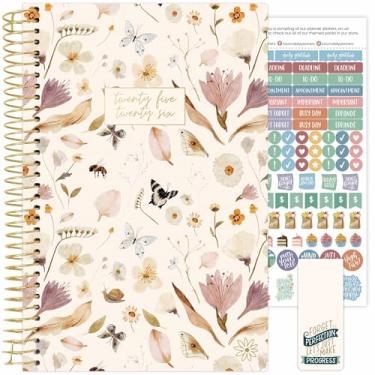 Imagem de bloom daily planners Agenda do ano acadêmico de 2025-2026 (julho de 2025 a julho de 2026) - Livro organizador de agenda semanal e mensal com adesivos e marcadores de página - 14 cm x 21 cm - Jardim de