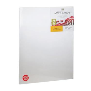 Imagem de Art Advantage Tela artística com borda visual 45 x 61 cm, 2 peças, tela esticada para pintura, tela em branco para acrílico e óleos, telas para artistas, tela pré-esticada profissional